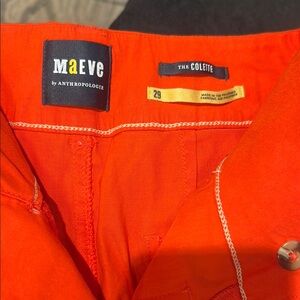 Maeve by Anthropologie Colette Orange wide leg Cropped Pants